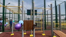 Қаратау ауданында жаңа ойын және спорт алаңшалары салынуда